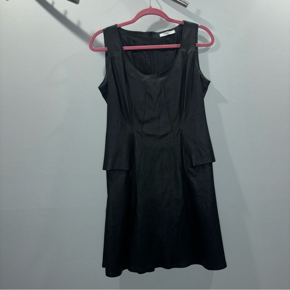 Givenchy Leather Dress- 100% Lamb Leather Black Sleeveless Dress Size 42 / US 8 - Picture 1 of 13